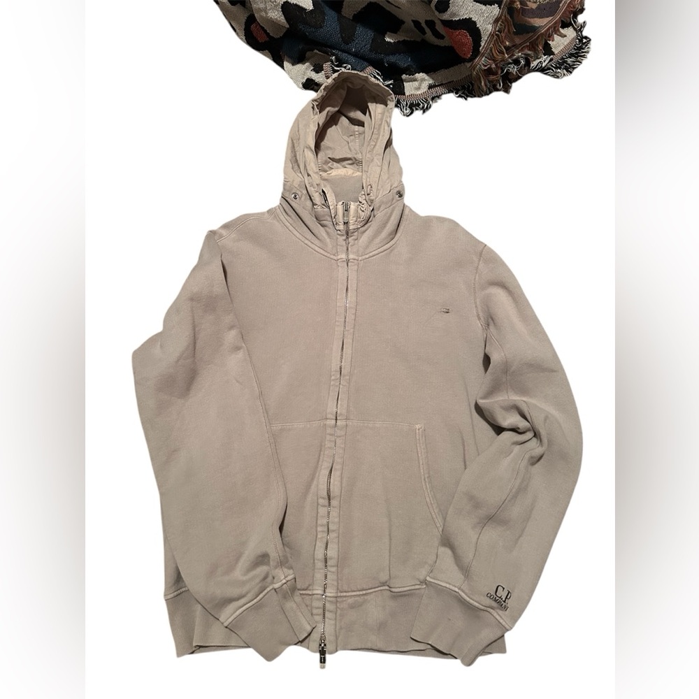 C.P. Company Beige Hooded Zip-Up Jacket
